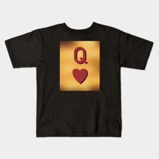 Golden Queen Of Hearts Card Kids T-Shirt